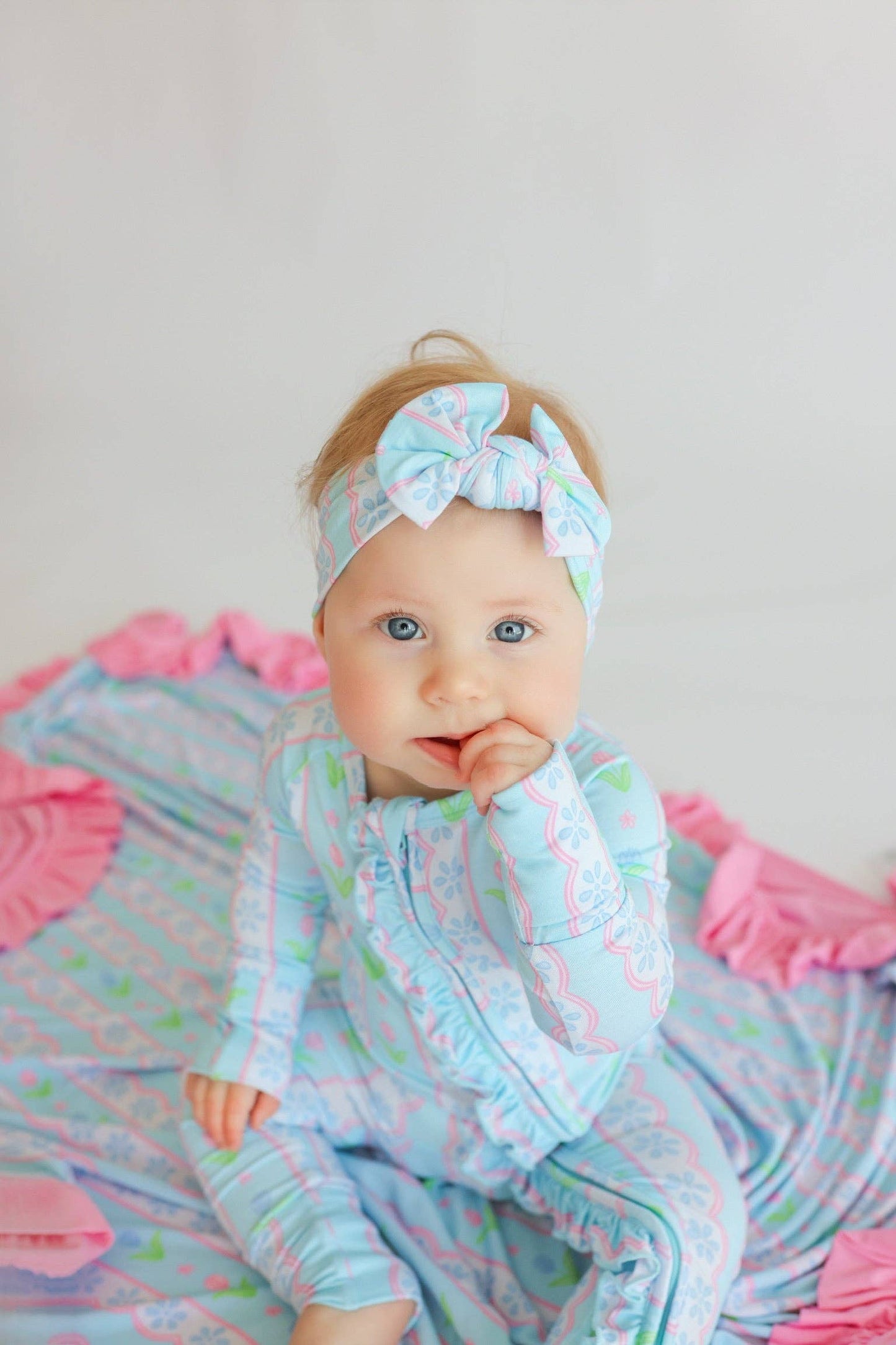 WHIMSY TULIP DREAM RUFFLE ROMPER: 3-6M
