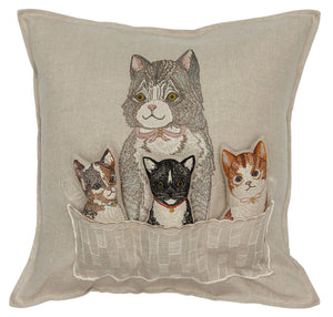 Basket of Kittens Pocket Pillow: Pillow Cover with Insert - Edwina Alexis