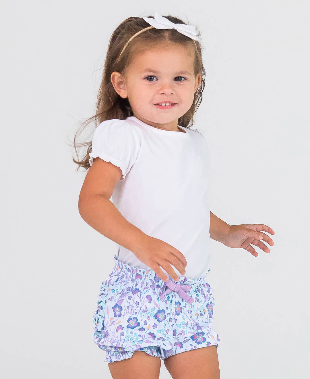 Baby Girls White Knit Puff Short Sleeve Bodysuit: White / 12-18m