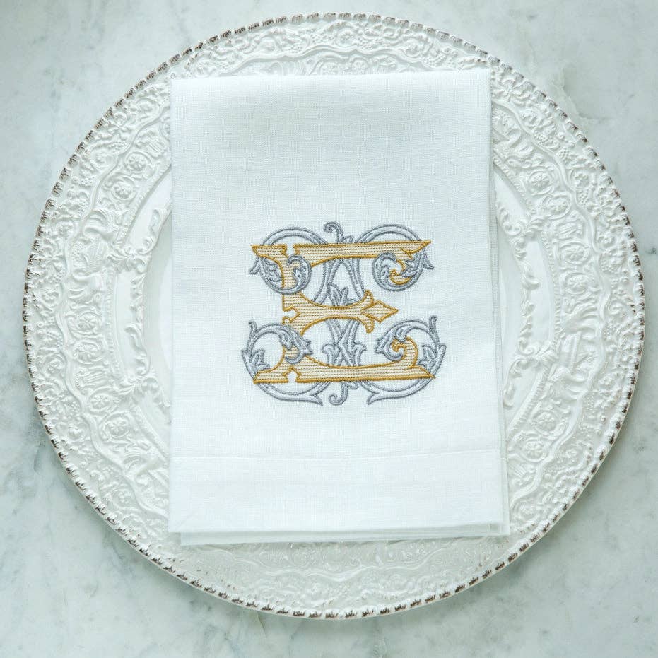 Vintage Vine Monogram Tri-Fold Napkin