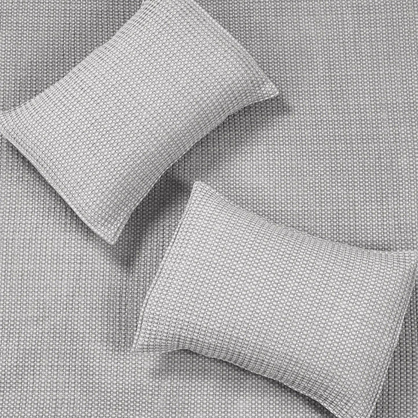 Mills Waffle Quilt Set: White / Full/Queen