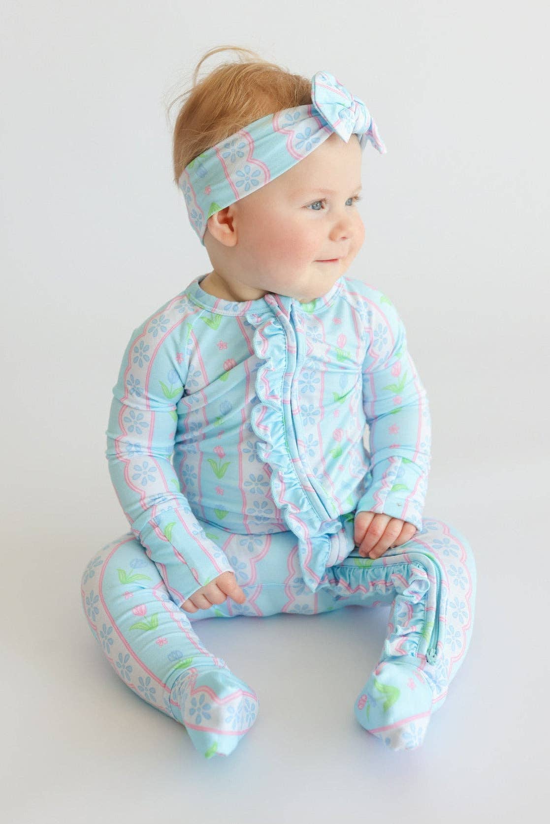 WHIMSY TULIP DREAM RUFFLE ROMPER: 3-6M