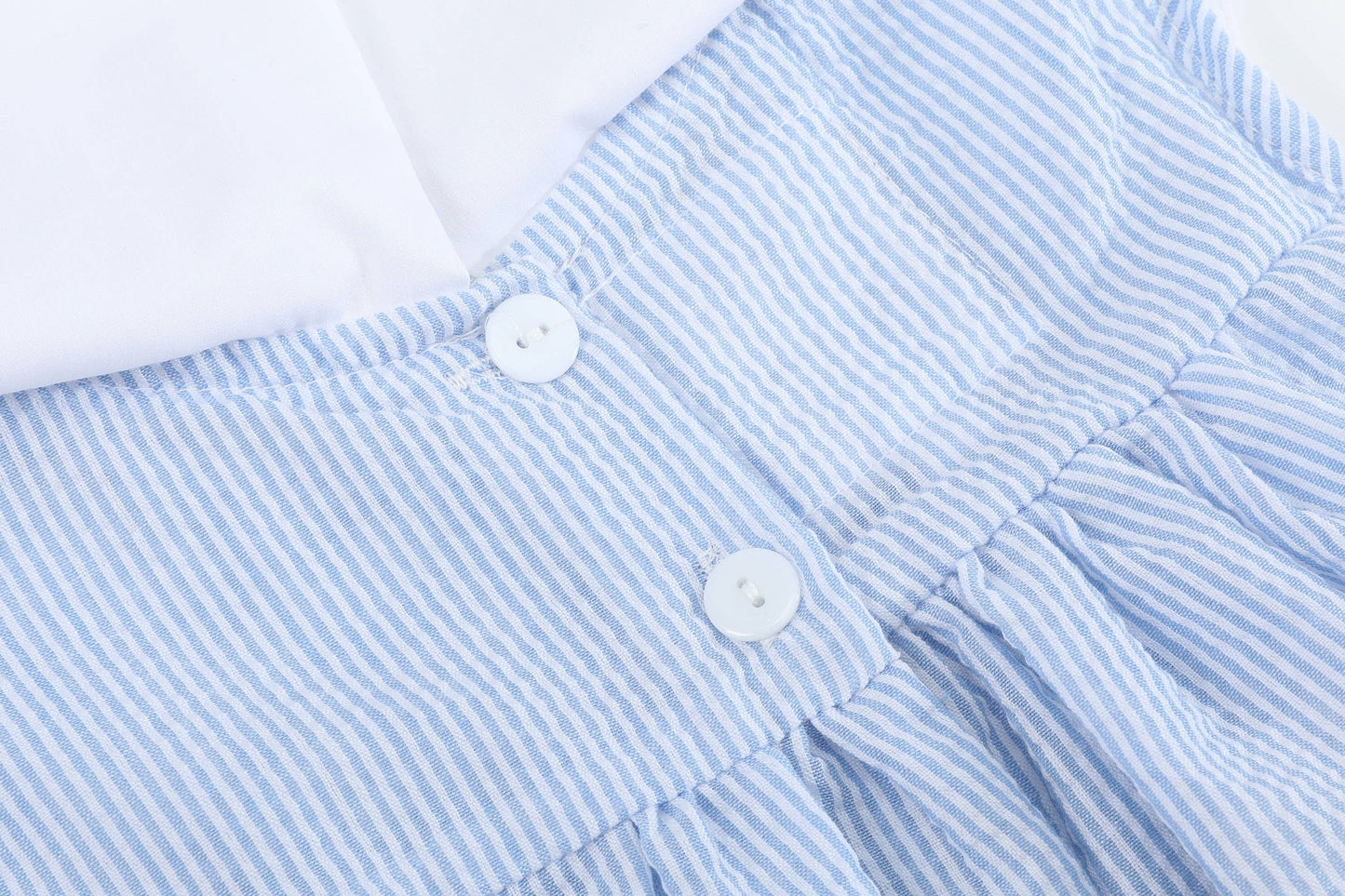 Blue Bunnies Seersucker Yoke Dress: 2T