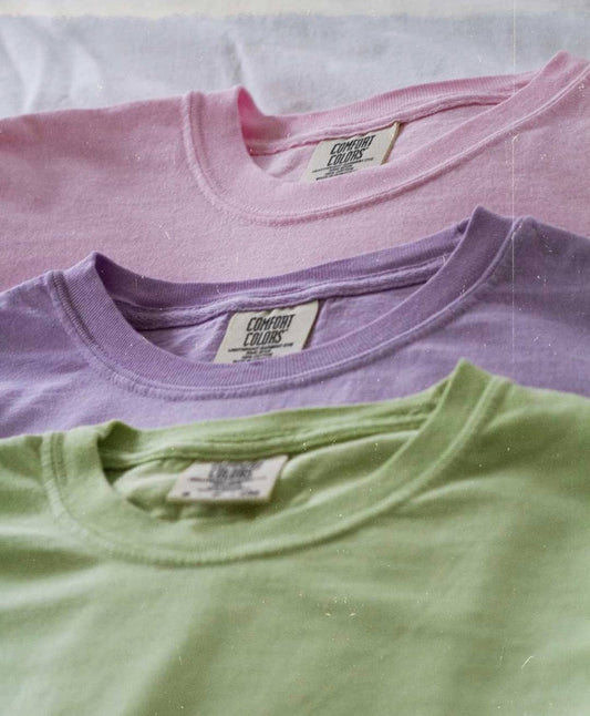 Comfort Colors Shirts, Unisex Heavyweight Tees, LIGHT Colors: Sandstone / L