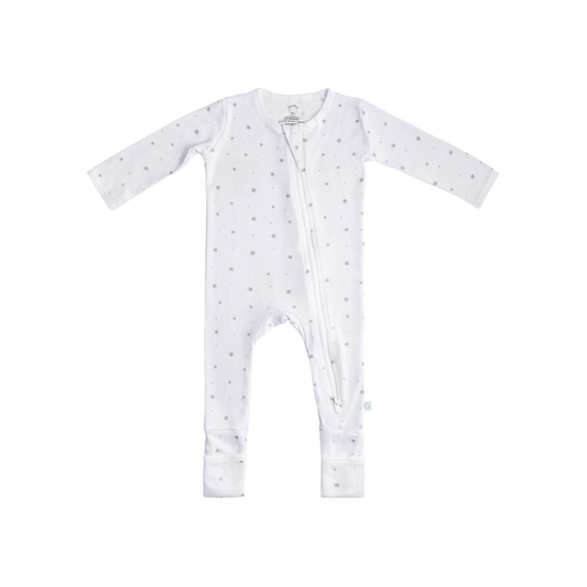 Baby Bamboo Pajamas w/ DreamCuffs® - Grey Star: 12 - 18 Months - Edwina Alexis