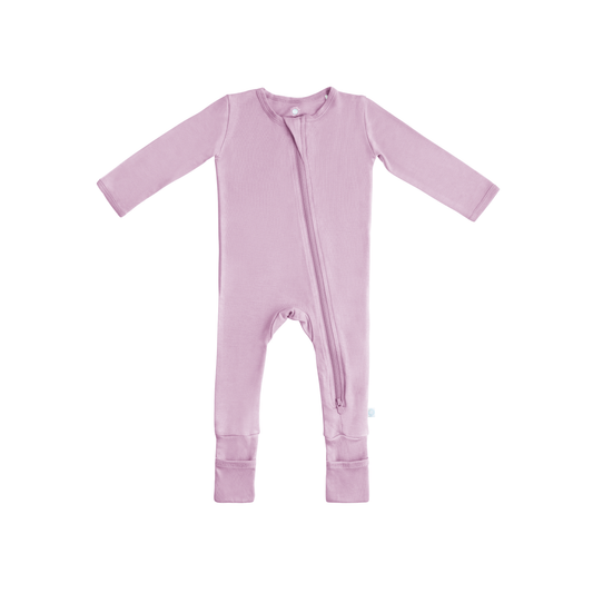 Baby Bamboo Pajamas w/ DreamCuffs® - Misty Mauve: 9 - 12 Months - Edwina Alexis
