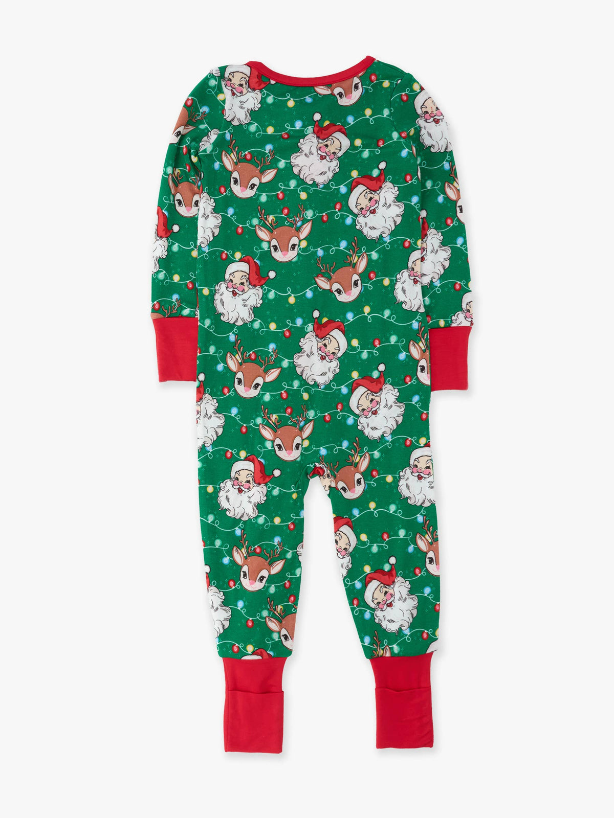 SoftSnooze™ Baby Bamboo Viscose Up On The Housetop Christmas Convertible One Piece Footie Pajama