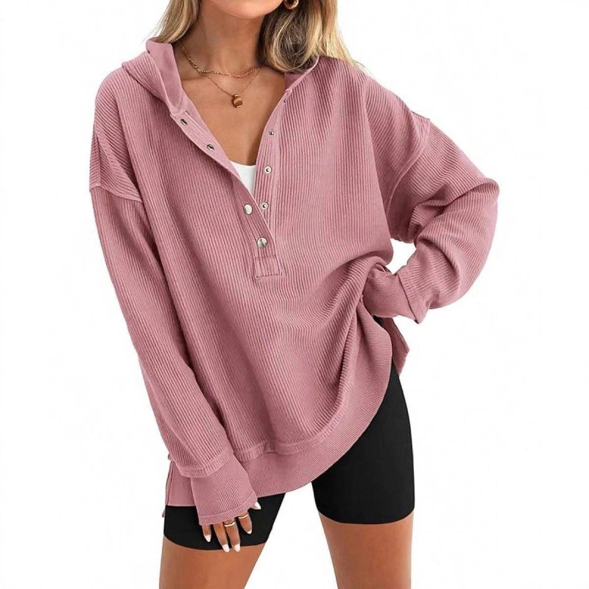 Women  Solid Color casual Raglan Sleeve Pullover Hoodie: Grey / XXL