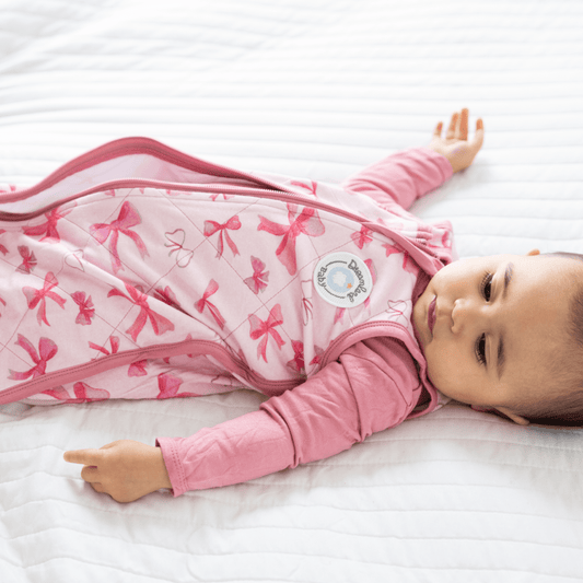 Bamboo Classic Sleep Sack (Non-weighted) - Pink Bows: 12 - 24 Months - Edwina Alexis