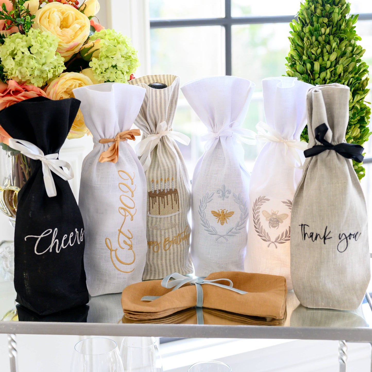 Italian Bee Wine Bag