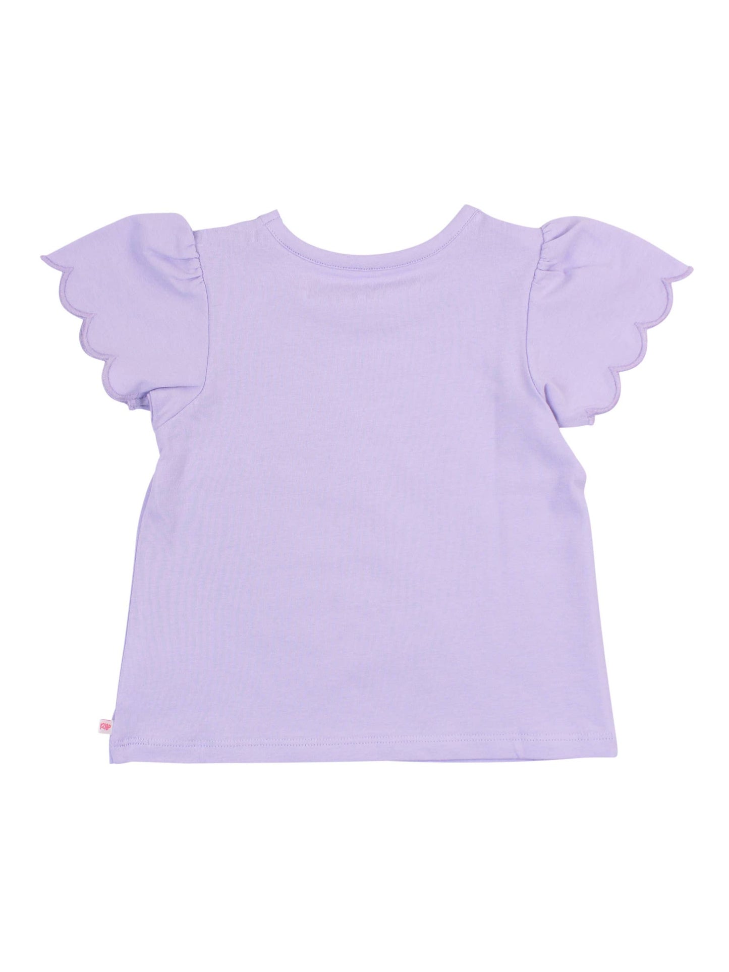 Girls Lavender Knit Short Sleeve Scallop Tee