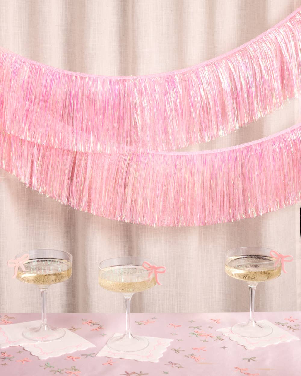 Light Pink Fringe Banner | Pink Party Decor, Bachelorette