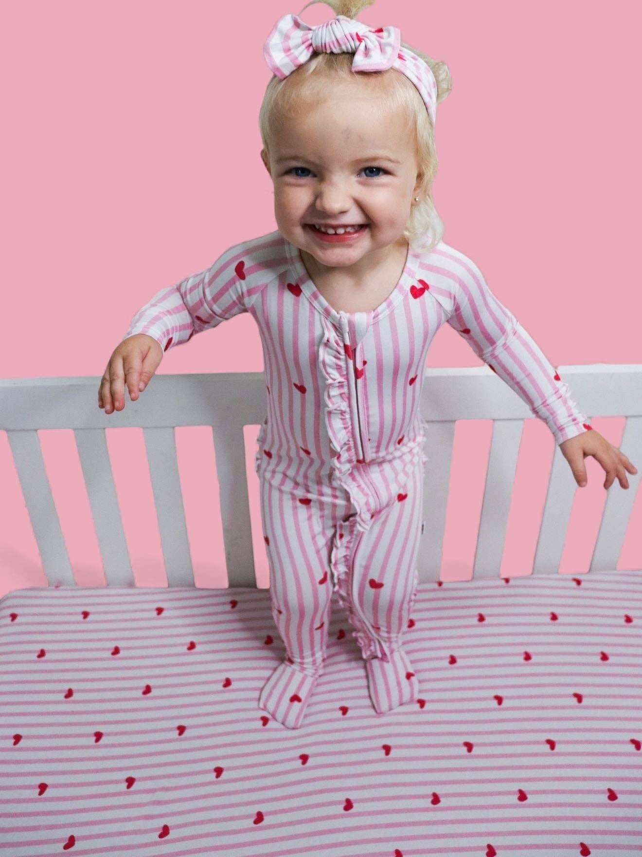 SWEETHEART STRIPES DREAM RUFFLE ROMPER: 2T