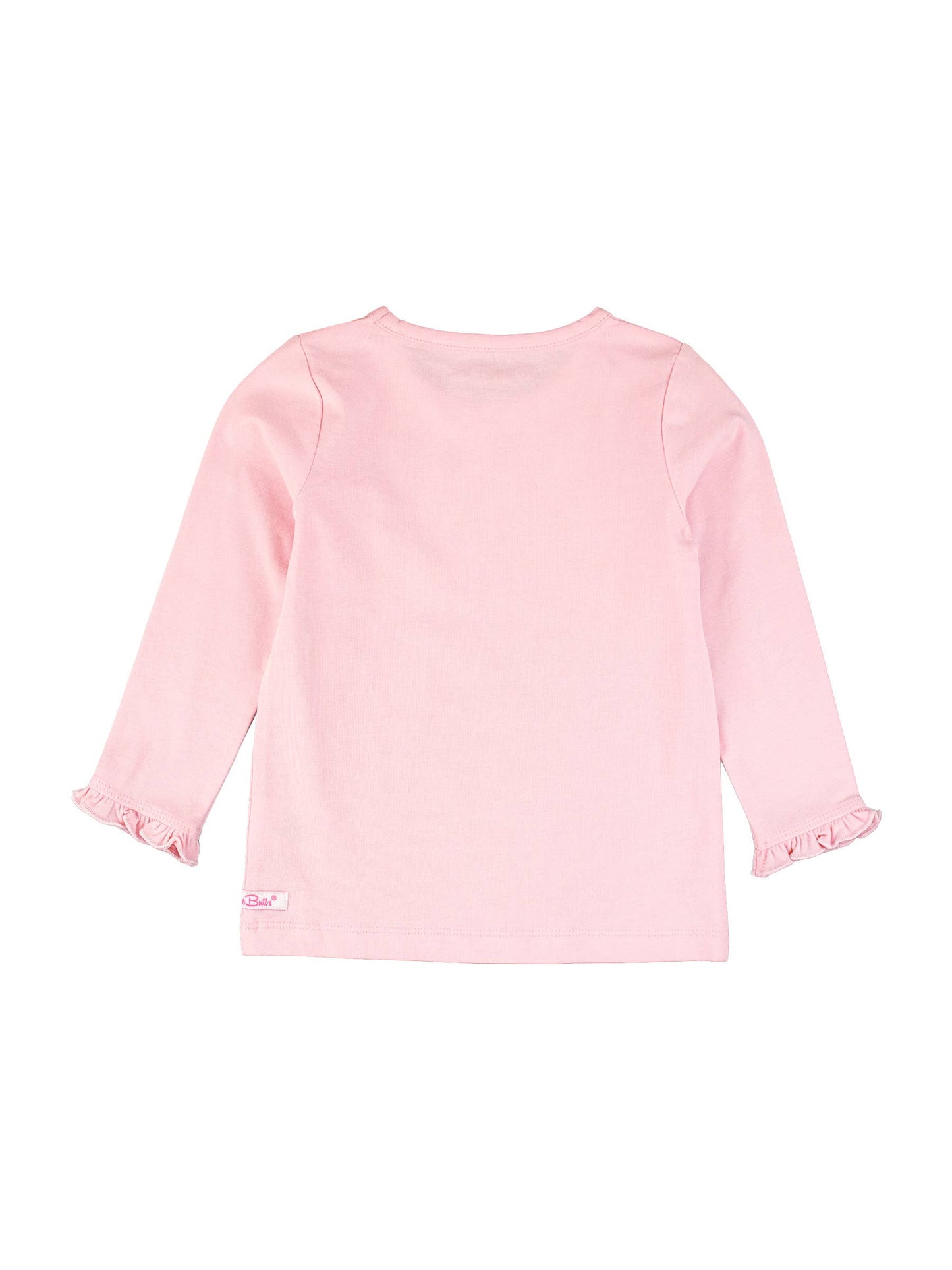Girls Pink Knit Long Sleeve Ruffle Sleeve Top: Pink / 18-24m