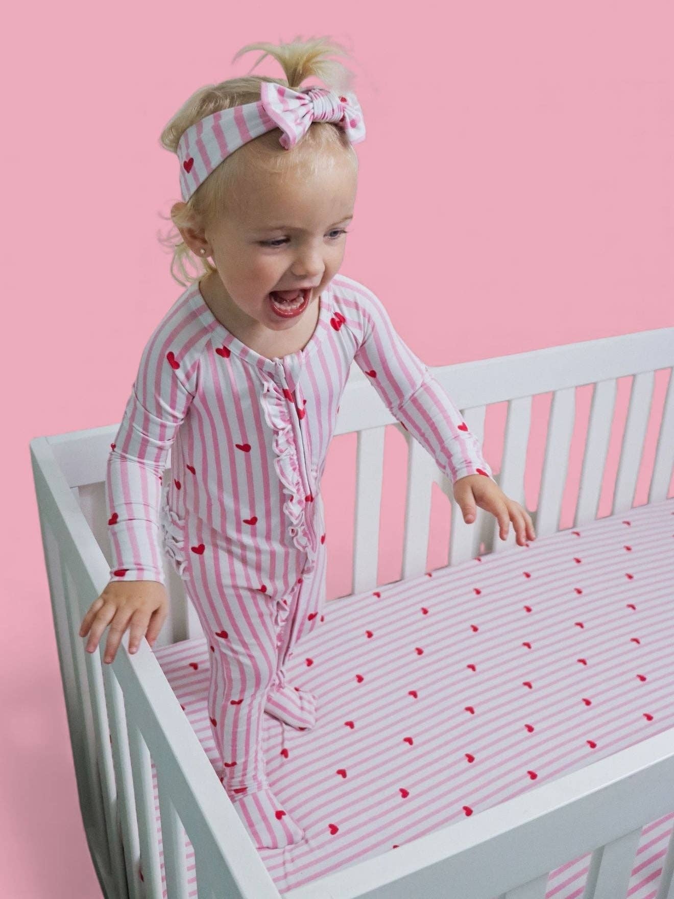 SWEETHEART STRIPES DREAM RUFFLE ROMPER: 2T