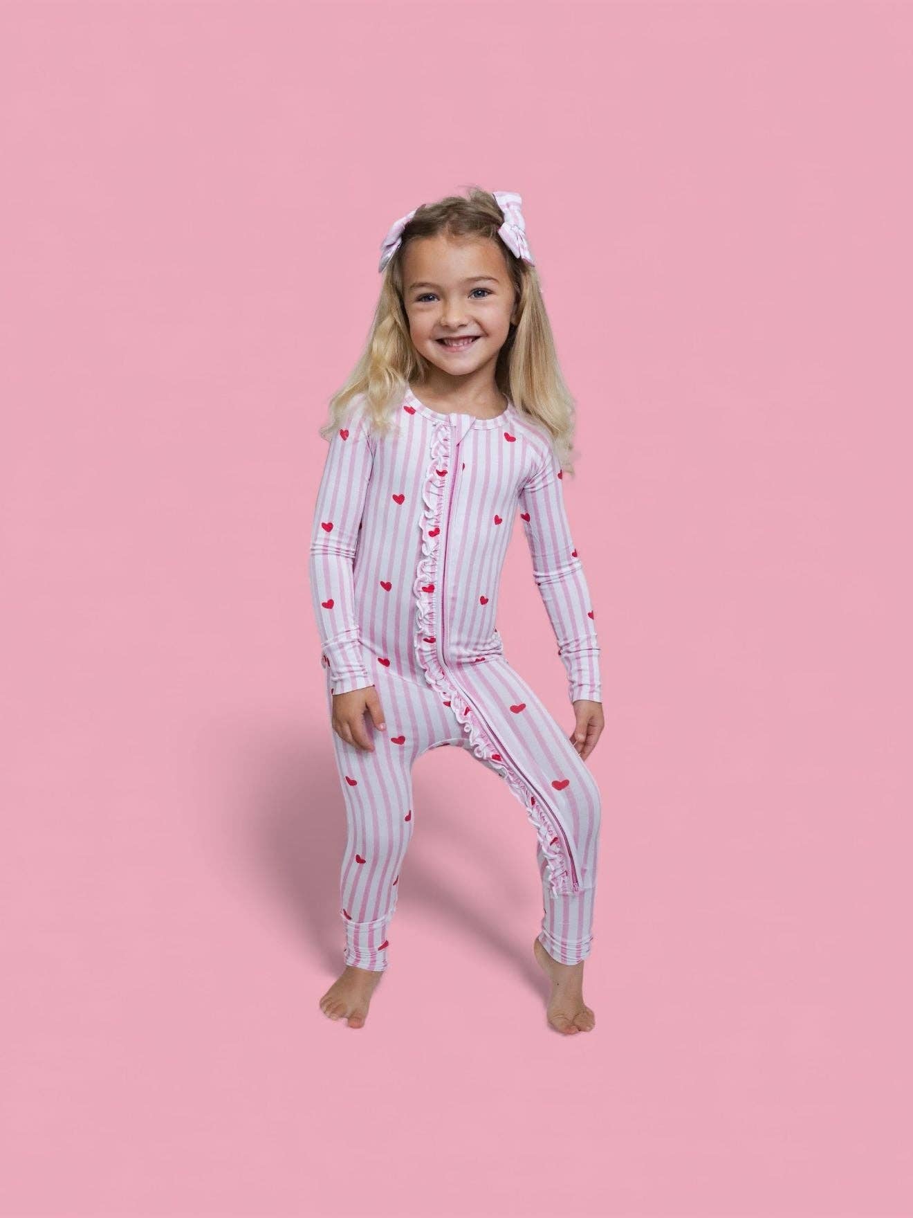 SWEETHEART STRIPES DREAM RUFFLE ROMPER: 2T
