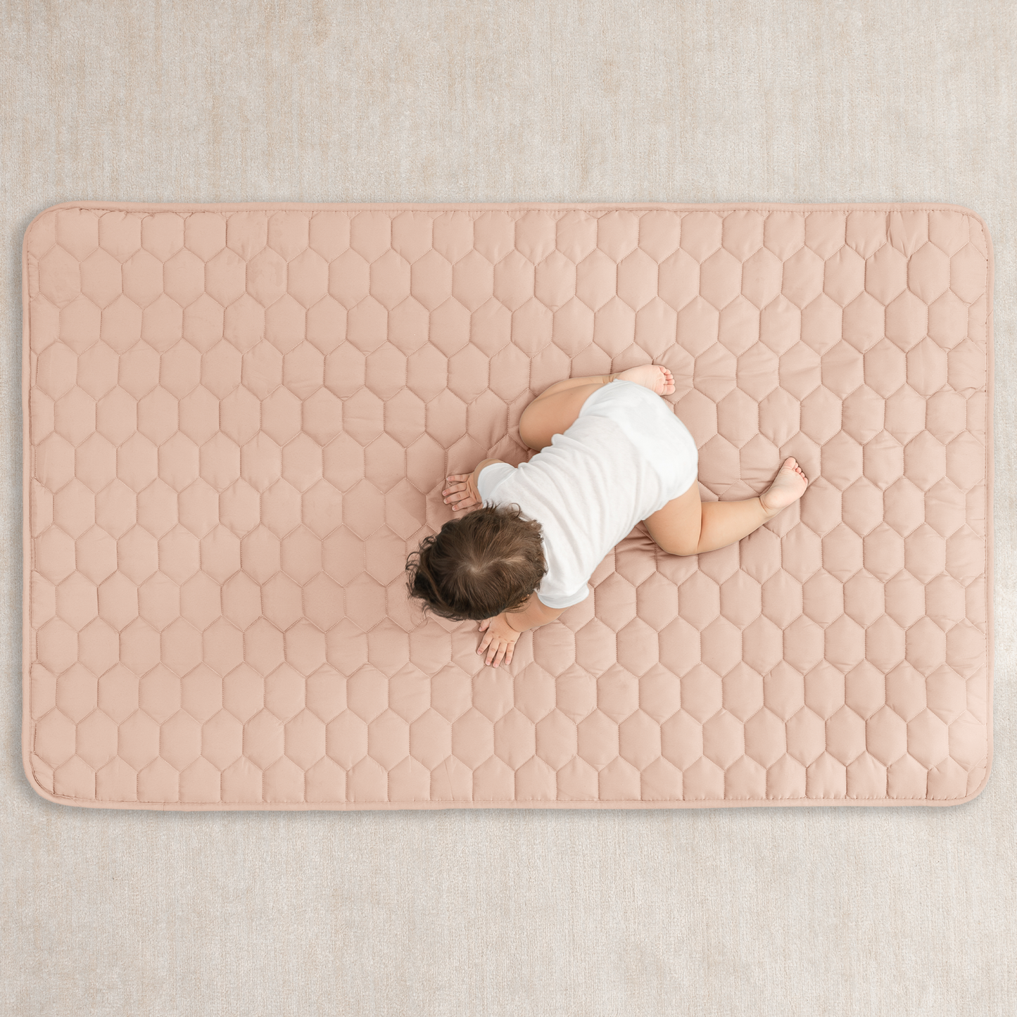 Premium Play Mat with Non-Slip Bottom by Comfy Cubs: Pacific Blue / Square 56" X 56" - Edwina Alexis