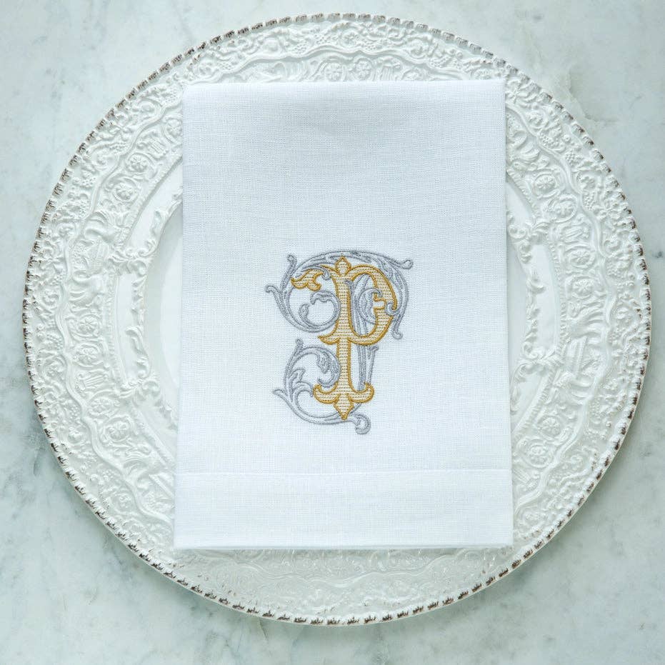 Vintage Vine Monogram Tri-Fold Napkin