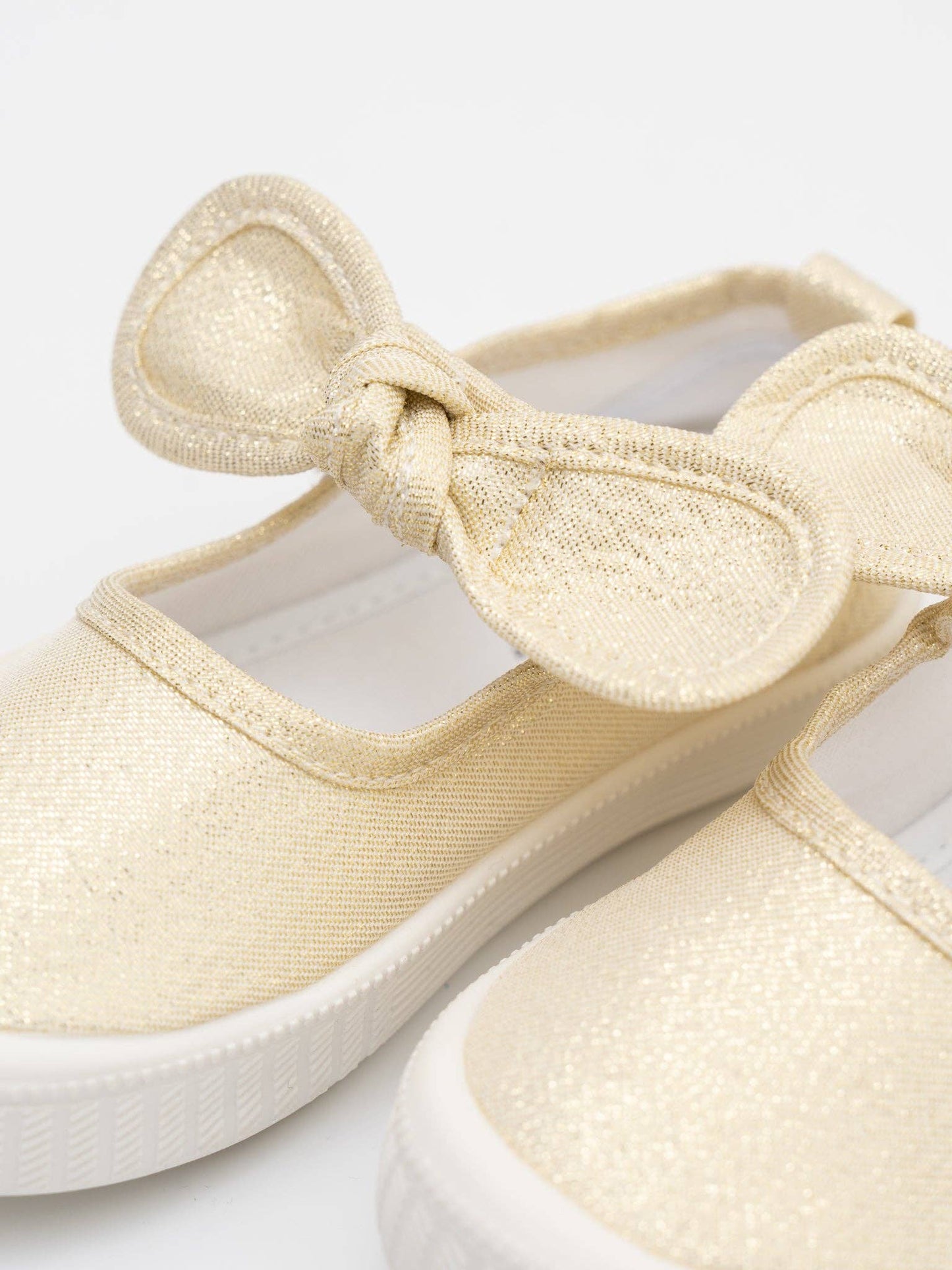 Girls' Sparkly Bow Mary Jane Sneaker: White Glitter / 3C