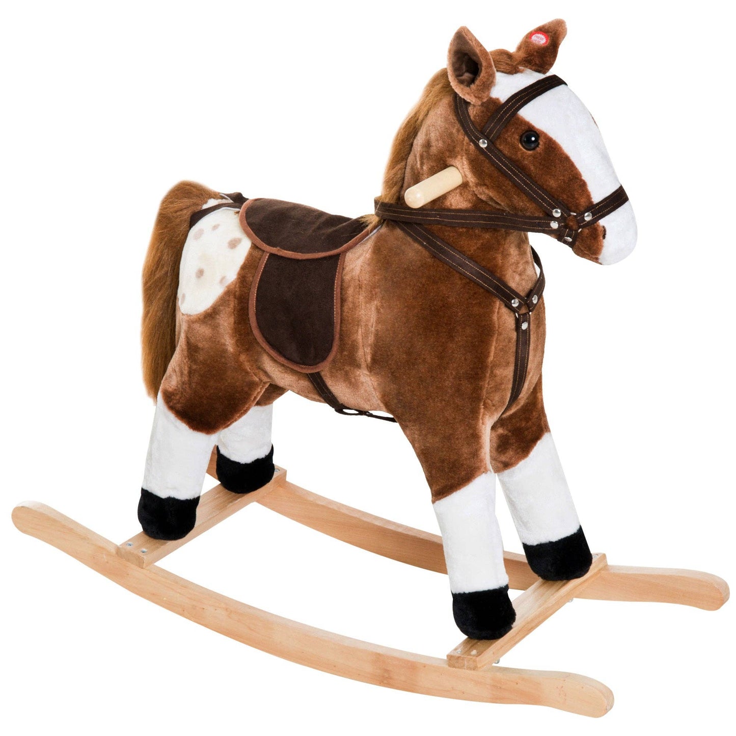 Plush Rocking Horse with Saddle and Sounds for Kids: Default