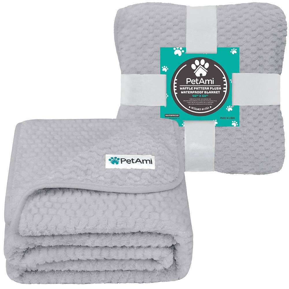 Waterproof Waffle Textured Pet Blanket: Taupe / X-Large - 60" x 80"