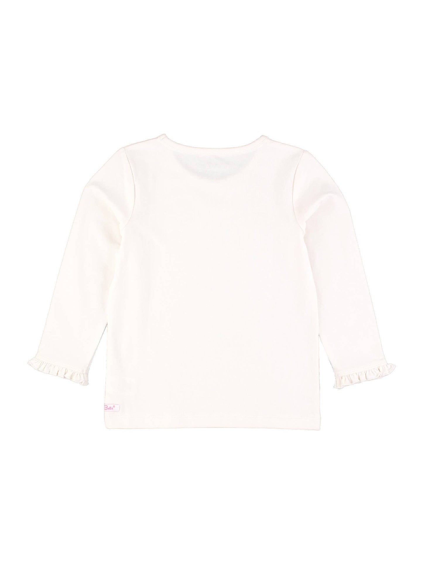 Girls Ivory Knit Long Sleeve Ruffle Sleeve Top: Off-White / 18-24m