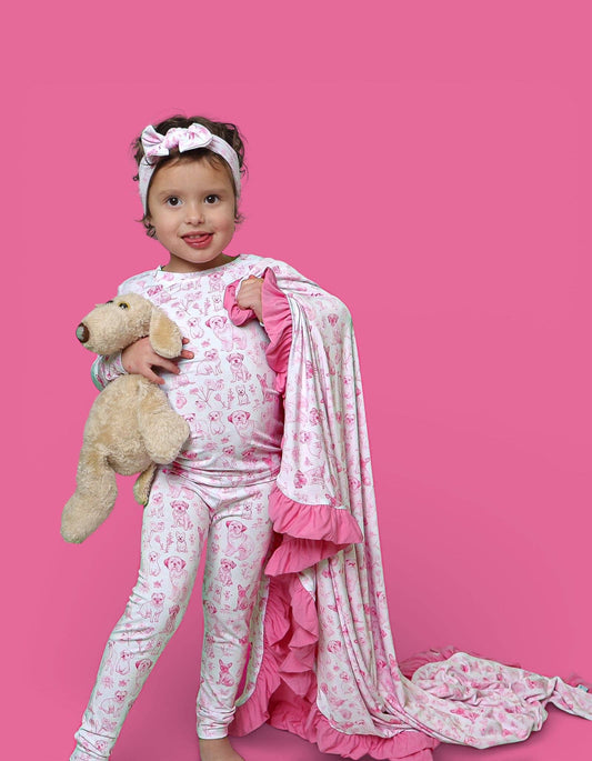 PINK PUPPY TOILE DREAM SET: 18-24M