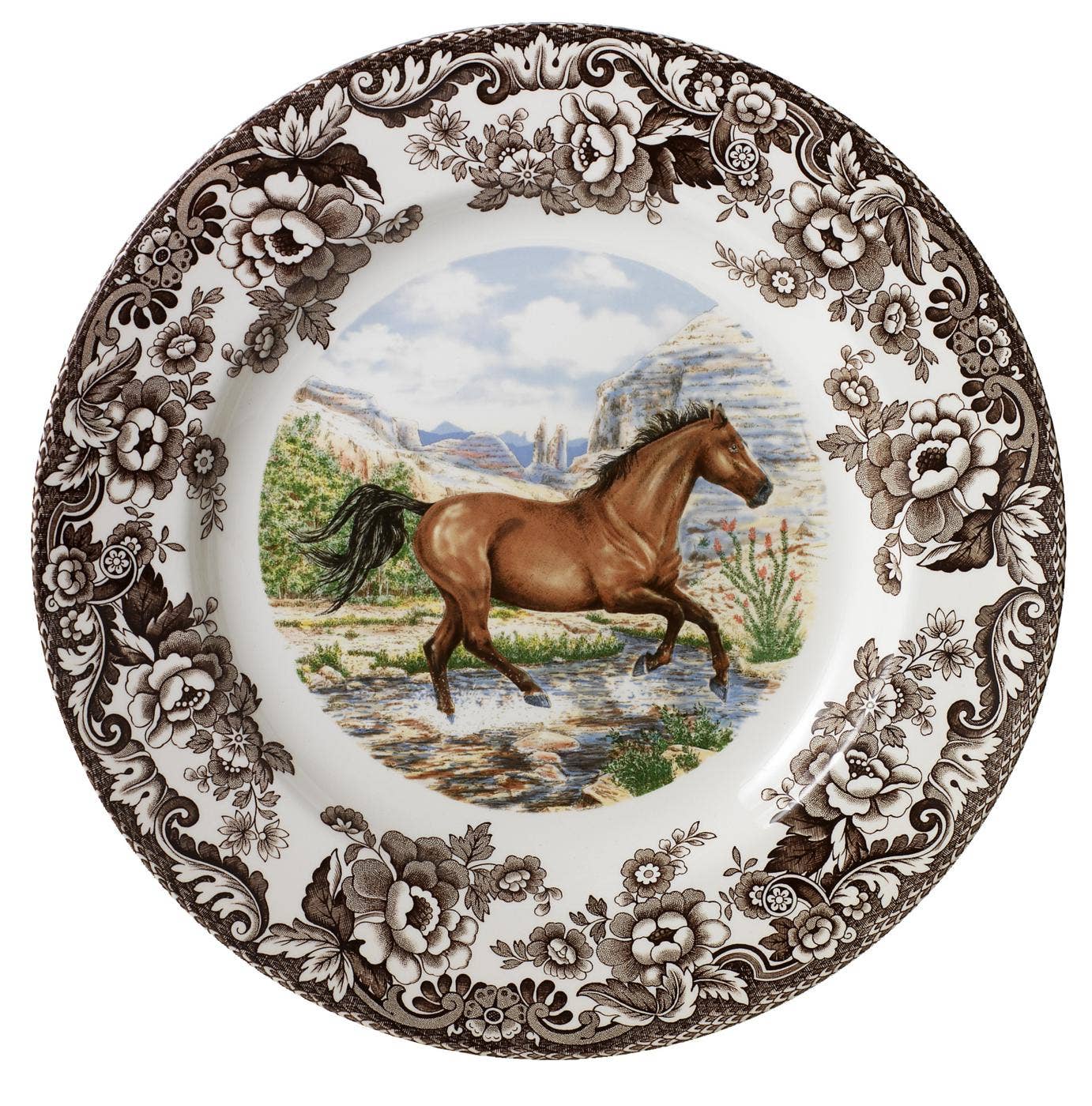 Woodland Horses Dinner Plate 10.5" Amer Qtr