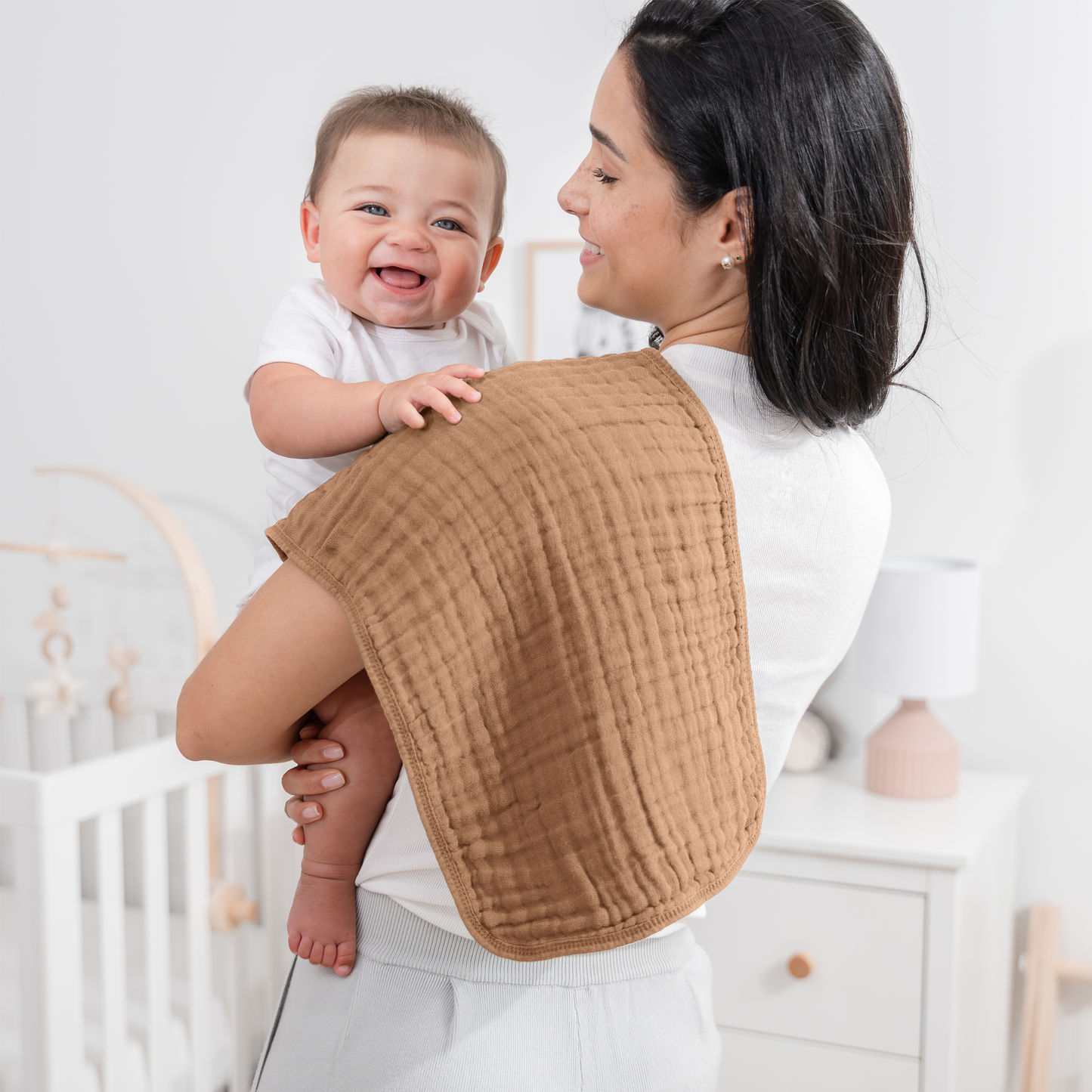 Muslin Burp Cloths by Comfy Cubs: White / 6-Pack 20”X10”