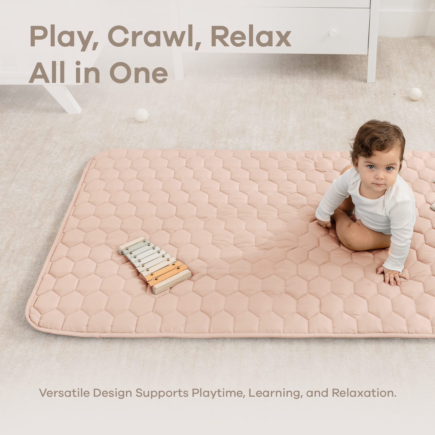 Premium Play Mat with Non-Slip Bottom by Comfy Cubs: Pacific Blue / Square 56" X 56" - Edwina Alexis