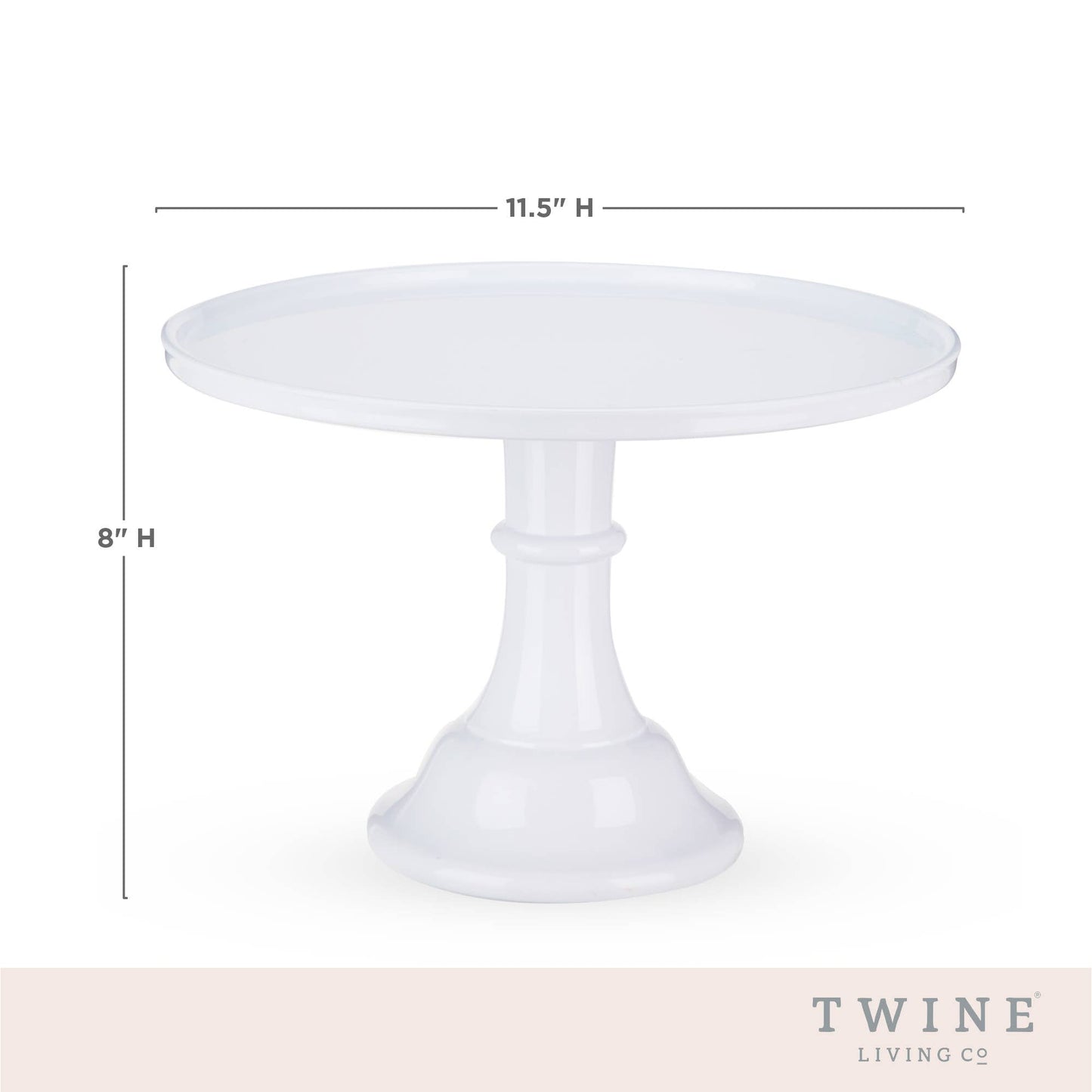 11.5" Collapsable Melamine Cake Stand - White