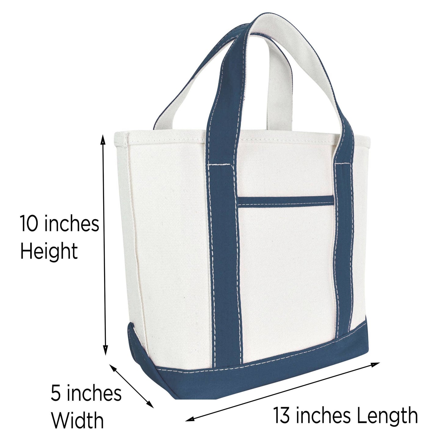 DALIX 14" Mini Small Cotton Canvas Party Favor Gift Tote Bag: Royal Blue