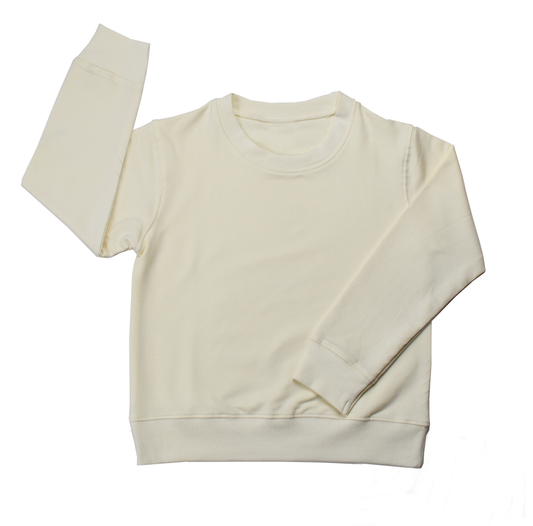 Blank Organic Cream Crewneck Sweatshirt infants/toddlers : 2T