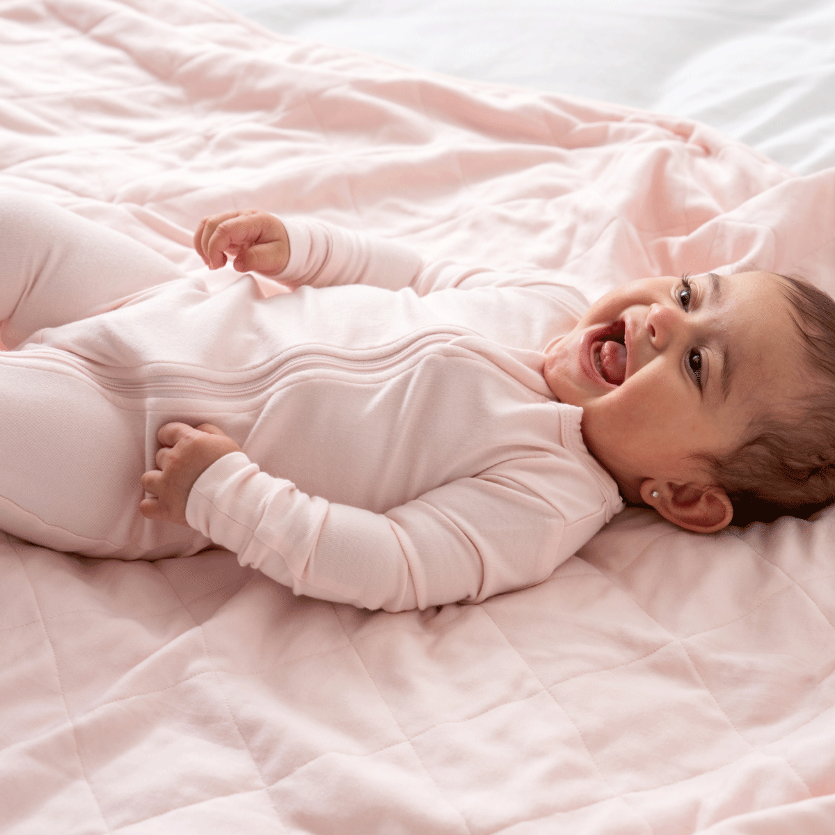 Baby Bamboo Pajamas w/ DreamCuffs® - Seashell Pink: 12 - 18 Months