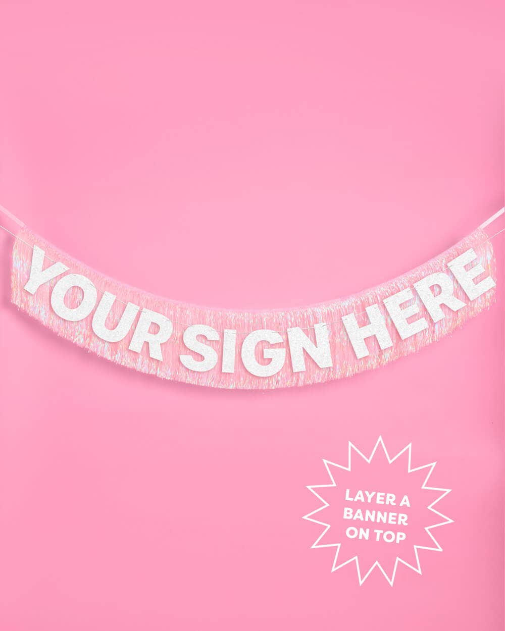 Light Pink Fringe Banner | Pink Party Decor, Bachelorette