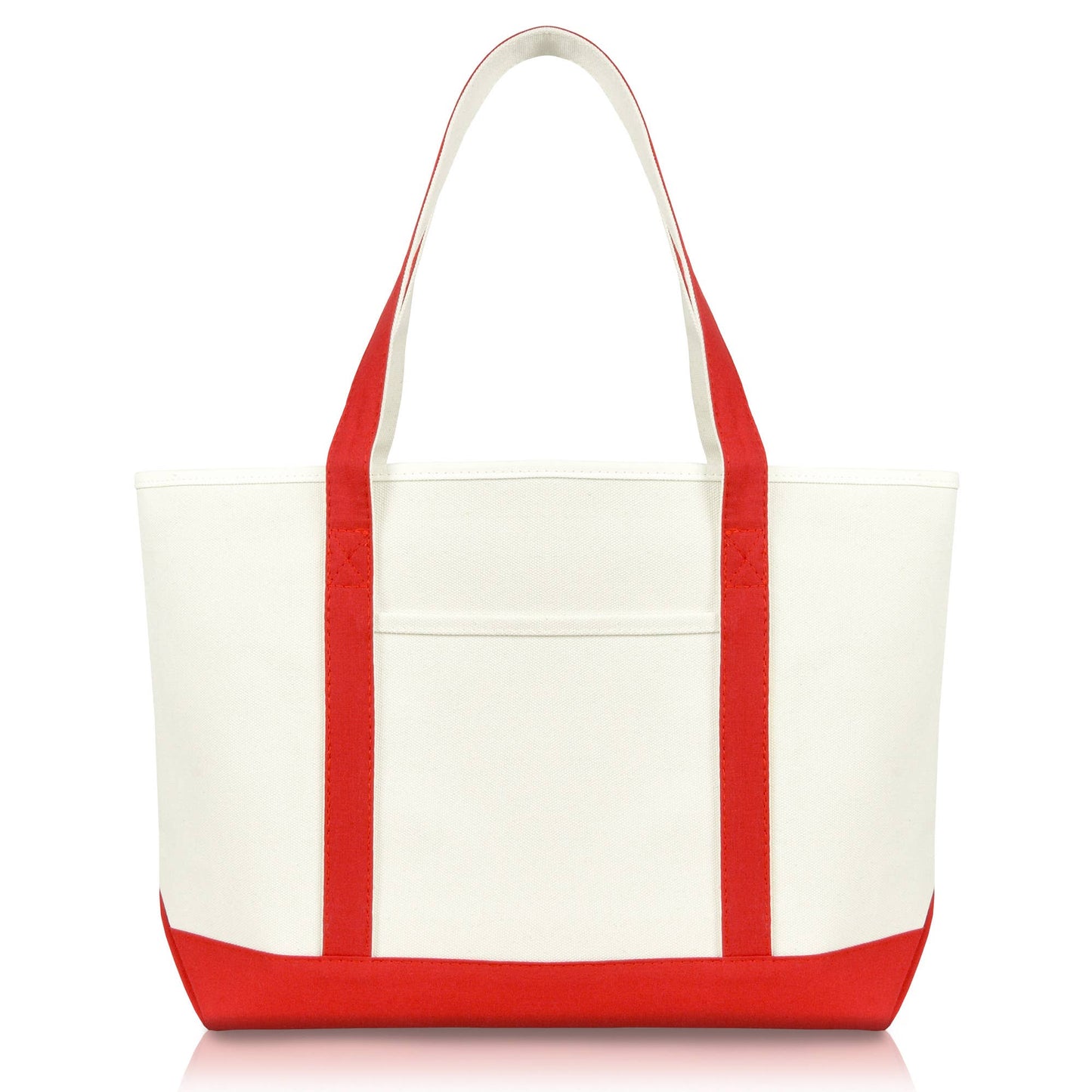 DALIX 23" Premium 24 oz. Cotton Canvas Shopping Tote Bag: Navy Blue