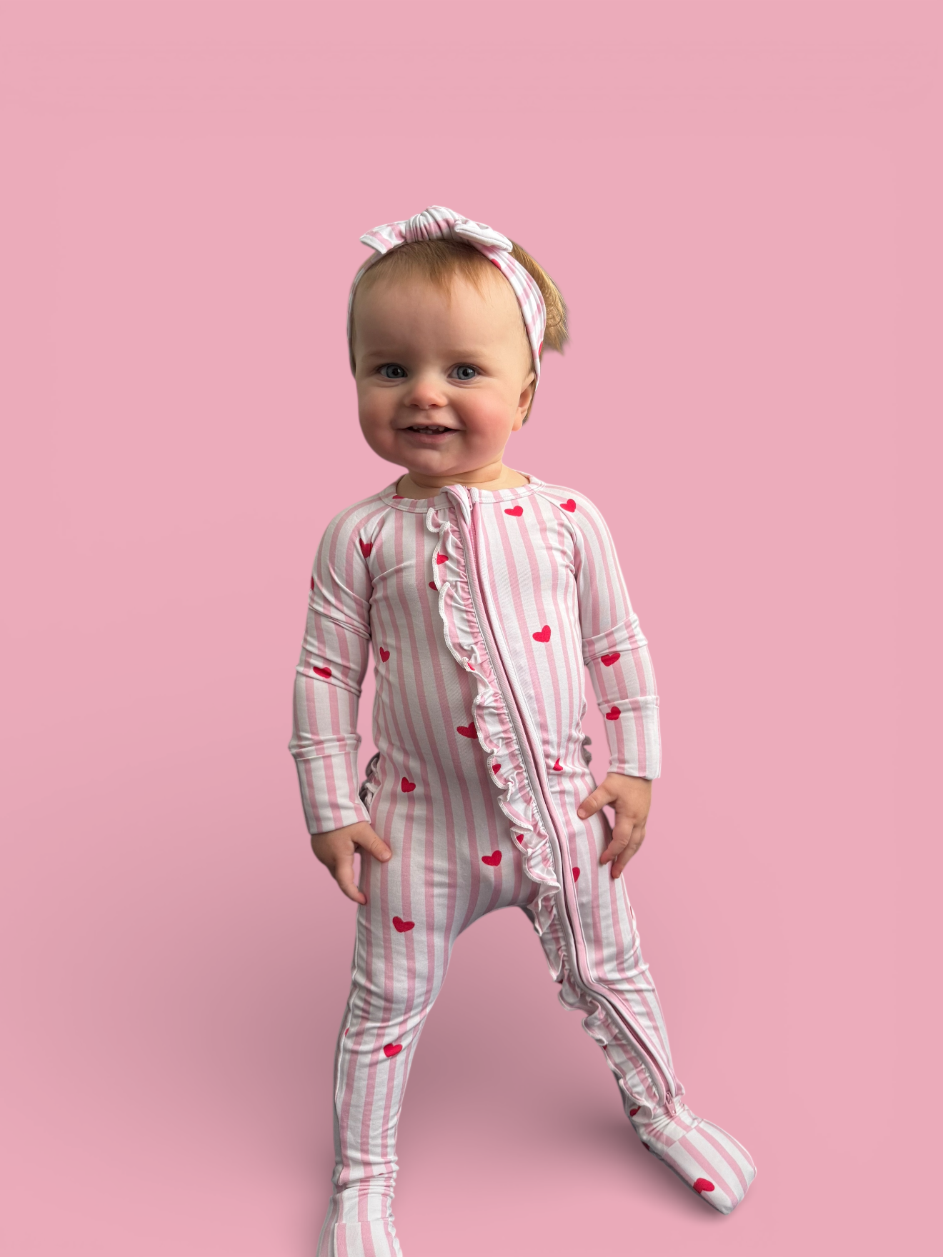 SWEETHEART STRIPES DREAM RUFFLE ROMPER: 2T
