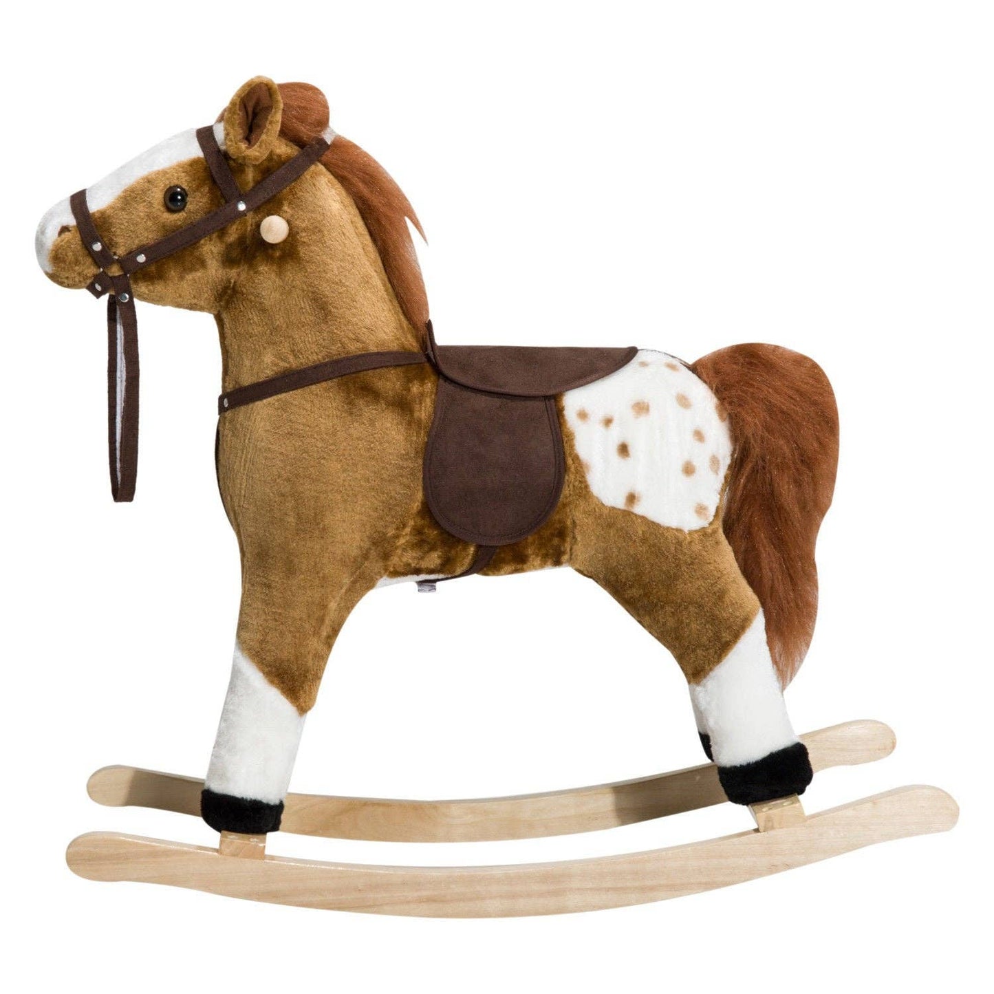 Plush Rocking Horse with Saddle and Sounds for Kids: Default