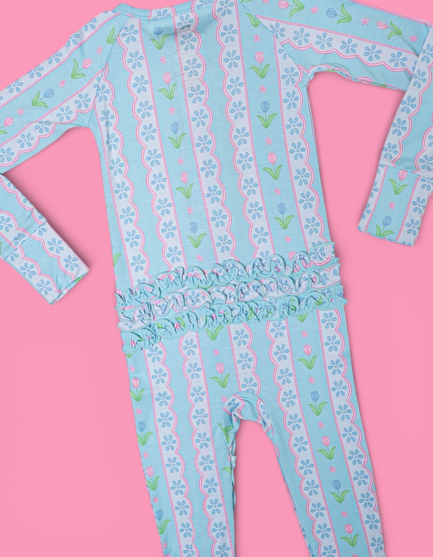 WHIMSY TULIP DREAM RUFFLE ROMPER: 0-3M