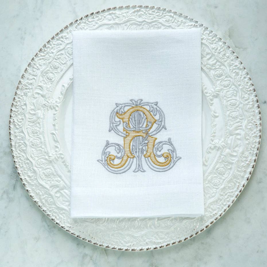 Vintage Vine Monogram Tri-Fold Napkin