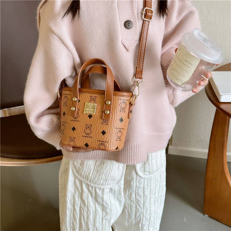 Mini Girls' Bucket Bag with Unique Animal Print