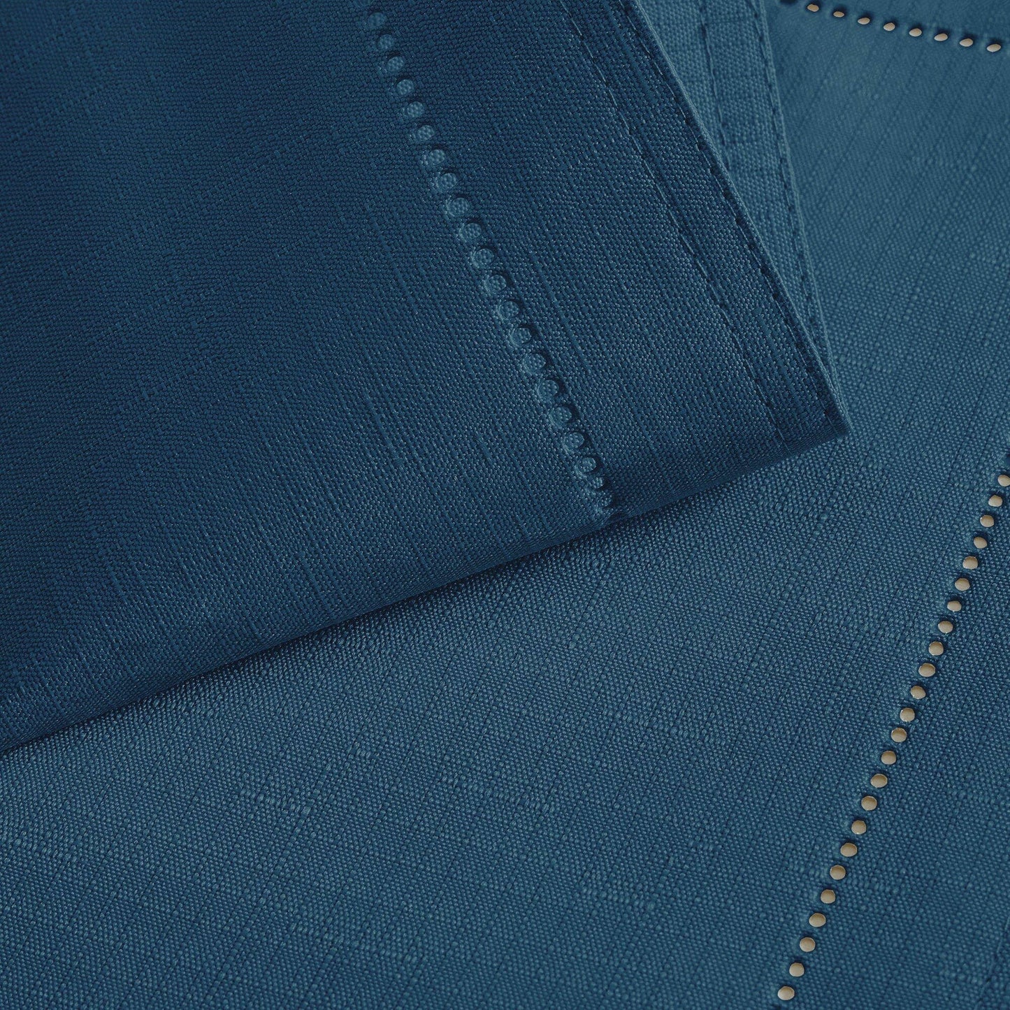 Alison Hemstitch Border Fabric Placemat, Set of 4 - 13"x19": Fog