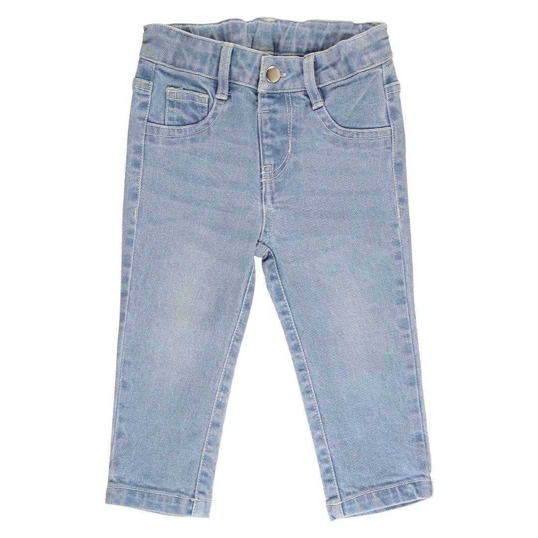 Girls Light Wash Denim Skinny Jeans: Blue / 2T