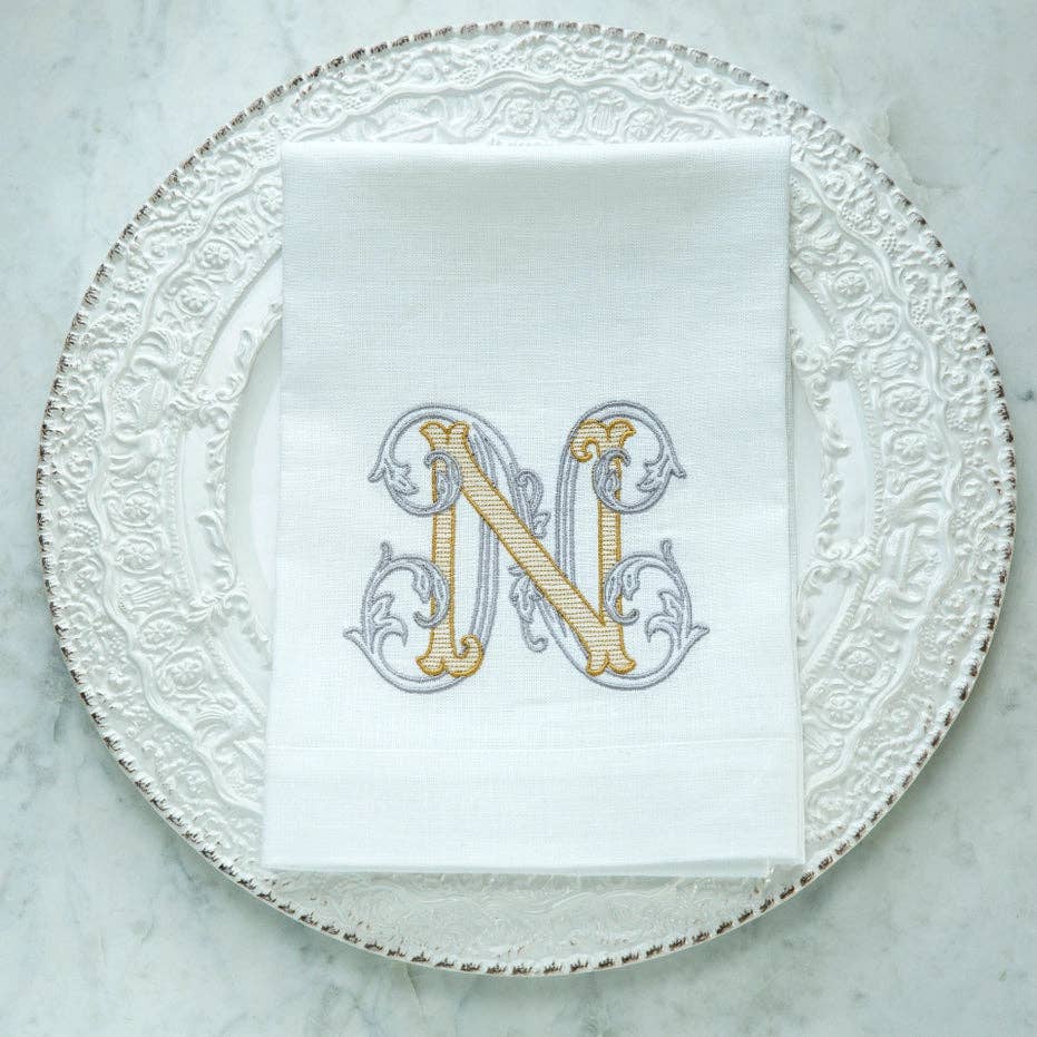 Vintage Vine Monogram Tri-Fold Napkin