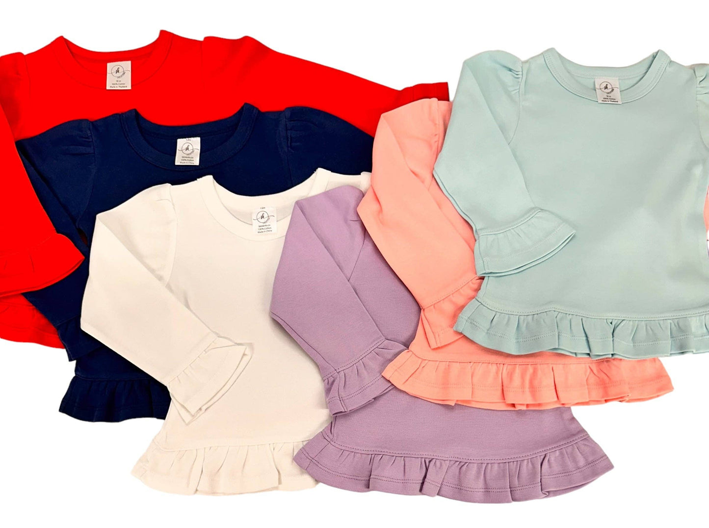 Long Sleeve Ruffle Shirt: Mint / 18m