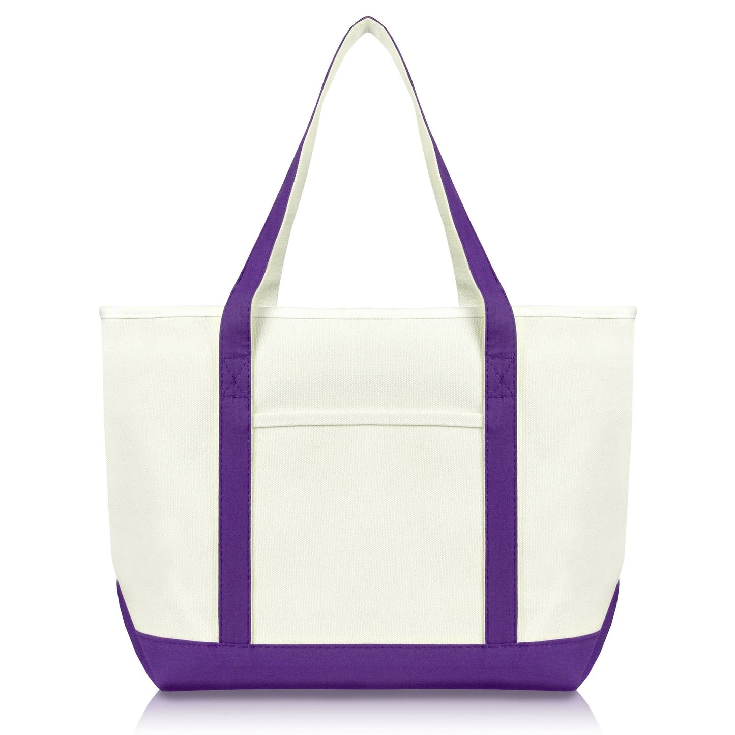 DALIX 23" Premium 24 oz. Cotton Canvas Shopping Tote Bag: Navy Blue