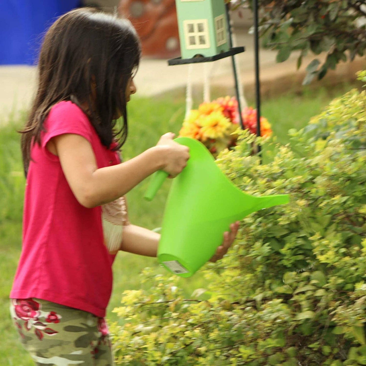 Ashman Set of 3 Watering Can, Indoor and Outdoor Use, Red, Green, Yellow, 2 Liter Capacity