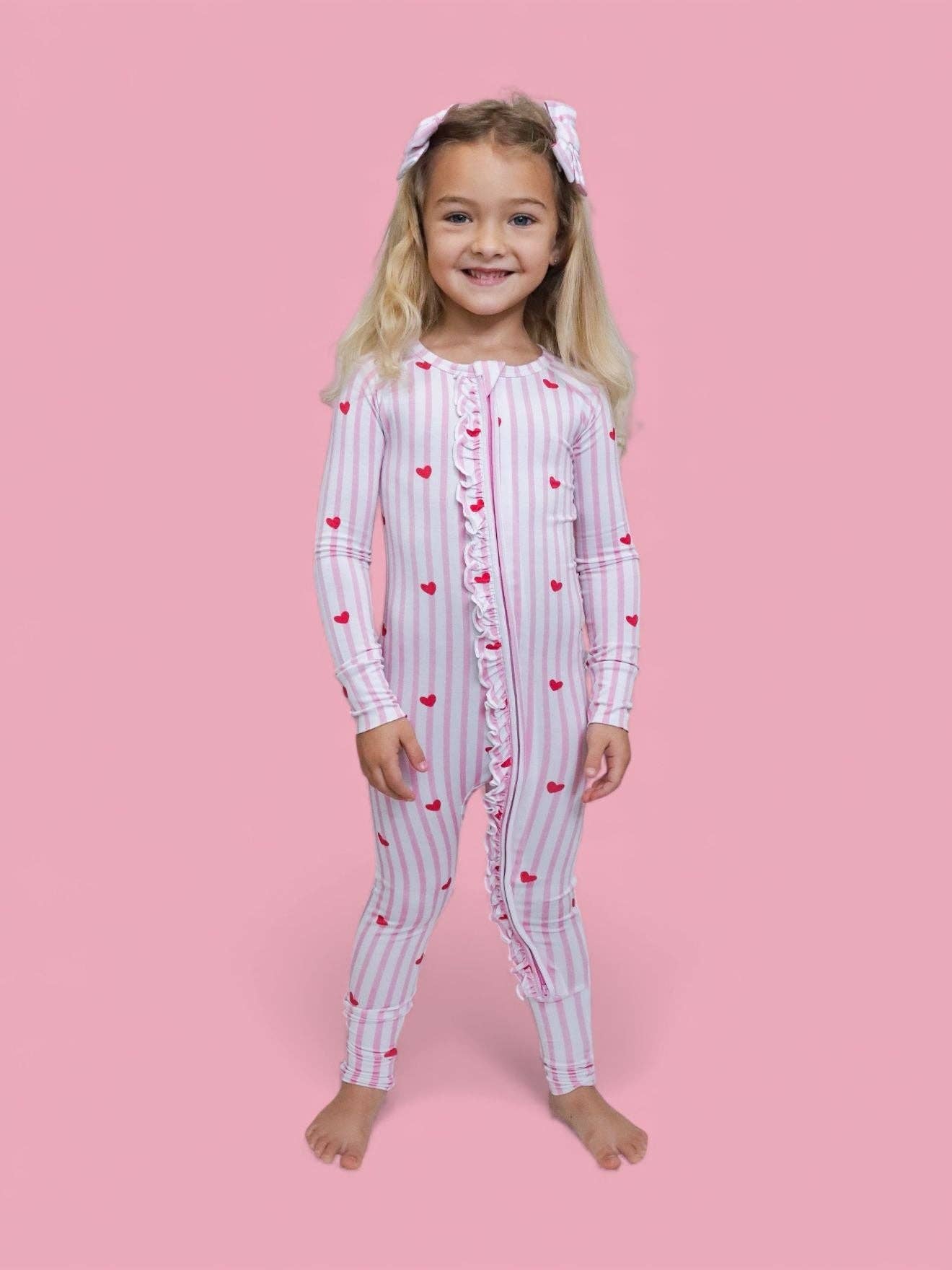 SWEETHEART STRIPES DREAM RUFFLE ROMPER: 2T