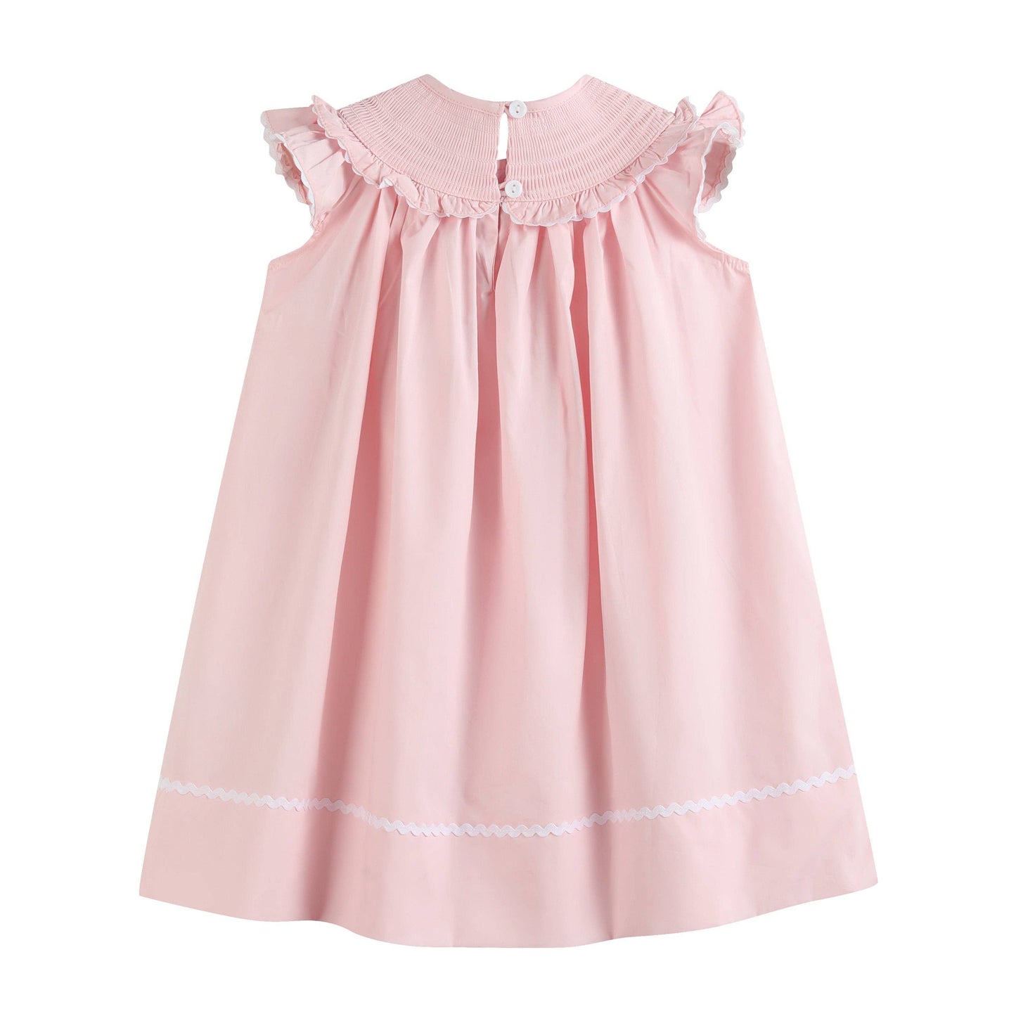 Pink Butterflies Smocked Bishop Dress: 18-24M