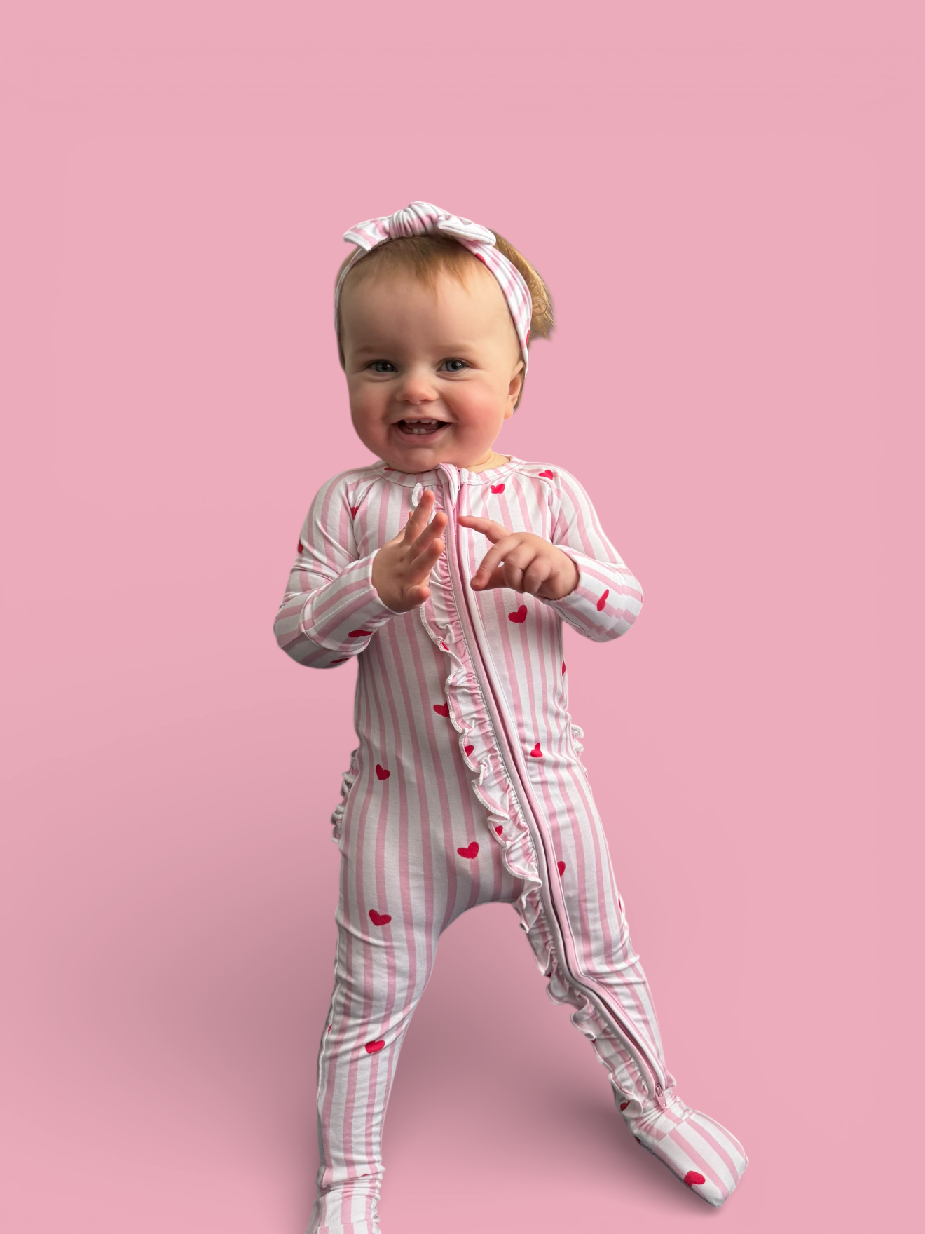 SWEETHEART STRIPES DREAM RUFFLE ROMPER: 2T